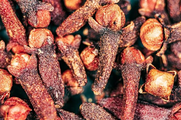 A detailed close-up of dried clove spices showcasing texture and color.