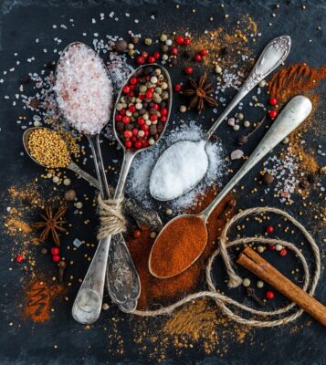 spices, spoons, mobile wallpaper, salt, lock screen wallpaper, ipad wallpaper, beautiful wallpaper, pepper, ingredients, mobile wallpaper 4k, condiments, flavoring, phone wallpaper, background, samsung wallpaper, wallpaper, iphone wallpaper