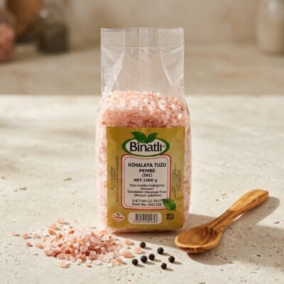Binatlı Doğal Pembe Himalaya Tuzu (Tane) 1kg