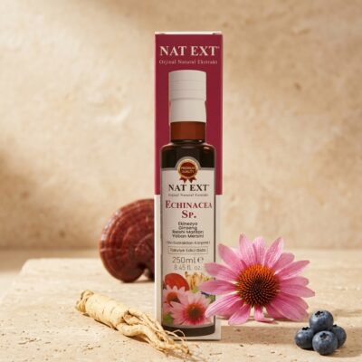 NAT EXT Echinacea Sp. (Ekinezya, Ginseng, Reishi Mantarı, Yaban Mersini) Karışık Bitkisel Ekstrakt 250ml - Görsel 4